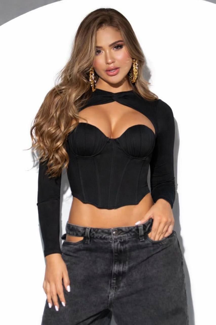 Crop Top Manga Larga